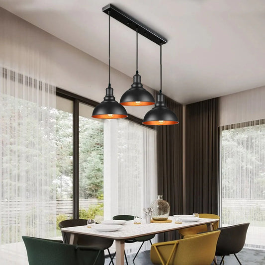Suspension 3 lumières pour chambre - Éclairage doux pour une ambiance reposante.