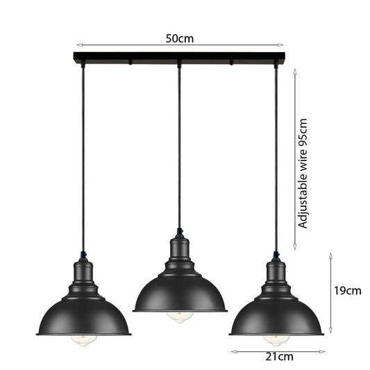 Plafonnier moderne noir en métal orientable à 3 lumières 50 cm style nordique ~1561