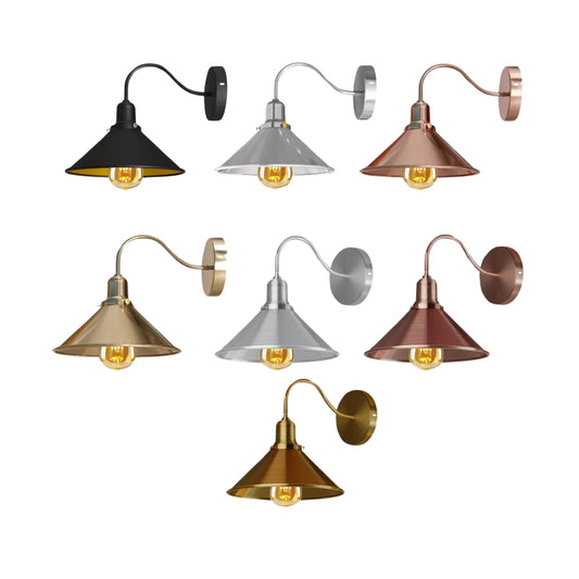 Applique murale rétro industrielle | Applique Edison col de cygne, E27, cuisine/salon ~1554