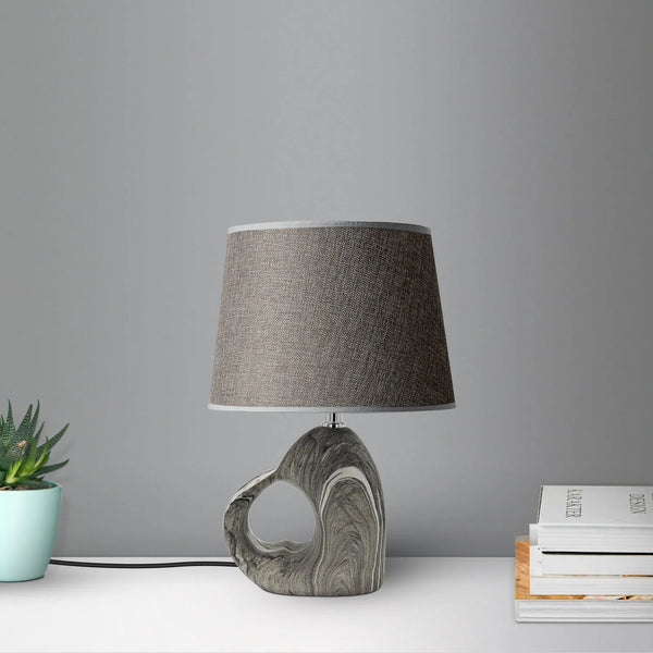Lampe Bureau Céramique Noire E27 | Effet Marbre Design