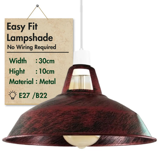 Abat-jour D30cm en métal pour lampes de grange E27/ B22 ~1520