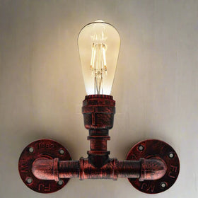 LEDSone Applique Murale Industrielle Steampunk en T – Luminaire Métal Rétro pour Bar & Loft ~1805