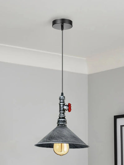 Suspension Industrielle Steampunk 22cm – Plafonnier Tuyau Rétro & Métal ~1807