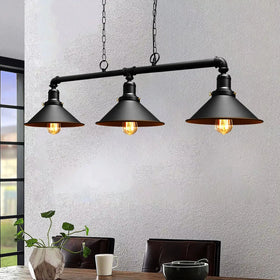 Suspension industrielle Steampunk 3 lampes – Luminaire tubulaire vintage E27 ~ 1502