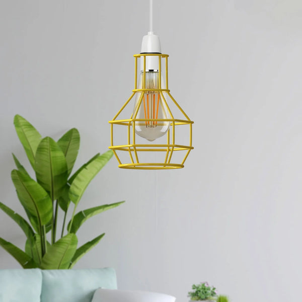 Ancien abat-jour en métal forme nid de fil cage lumineuse