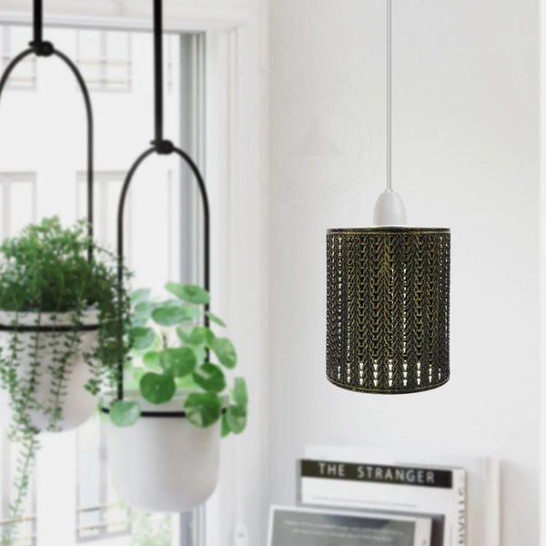 Retro light shades industrial ceiling black metal lamp cage pour luminaires