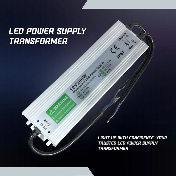 Transformateur d'alimentation LED IP67 étanche DC 12V 200W conducteur LED