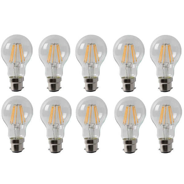 A60 B22 8W Pack Ampoules LED Style Baïonnette Rétro Vintage Blanc Froid