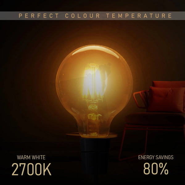 Ampoule vintage à filament LED G95 4W B22 Edison globe vintage