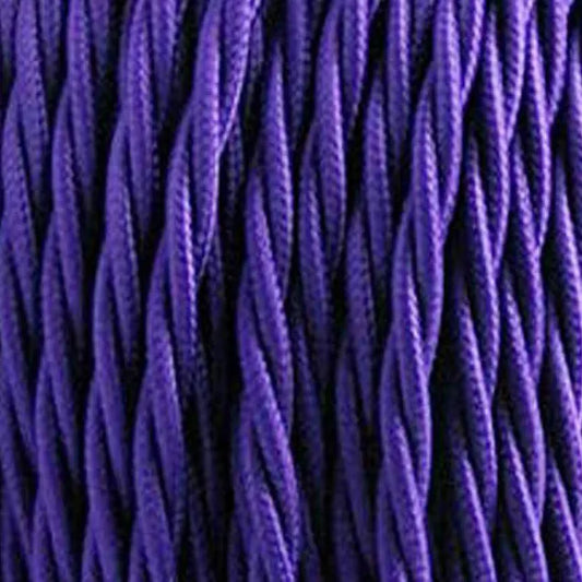  Câble électrique torsadé violet - détail de la gaine tissée