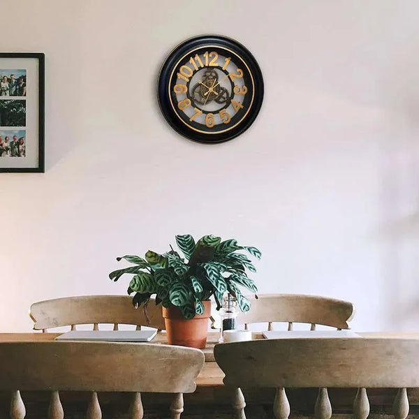 Horloge murale décorative artisanale à fleurs