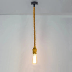 Suspension Vintage en Corde de Chanvre – Luminaire Industriel E27 pour Salon et Bar~ 3797