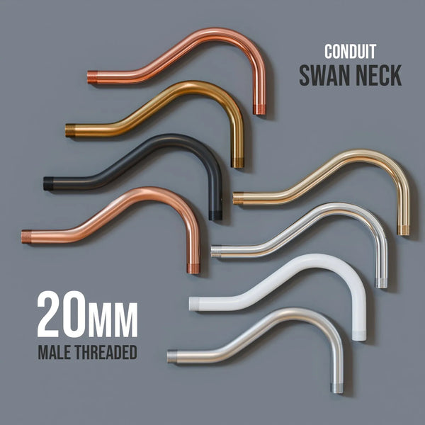 Raccord de tuyau de conduit coudé col de cygne métal filetage mâle 20 mm