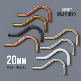 Raccord de tuyau de conduit coudé col de cygne métal filetage mâle 20 mm -5653