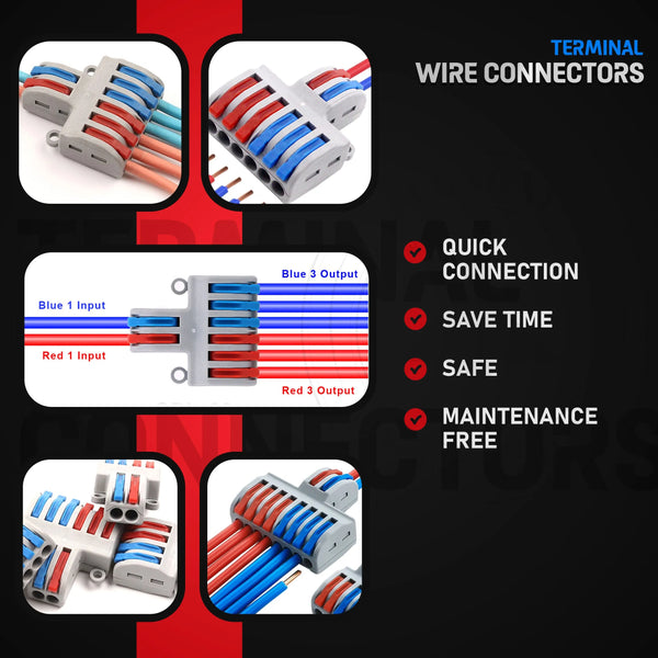 Connecteur 2to6 Sortie Séparateur de Fil Bloc de Bornier Compact Câblage