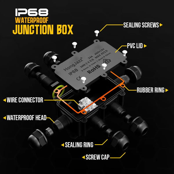 Boîtier de jonction étanche IP68 pour câble électrique connecteur de fil