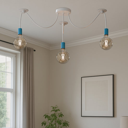LEDSone Suspension Araignée 3 Têtes E27 | Plafonnier Industriel Réglable ~2277
