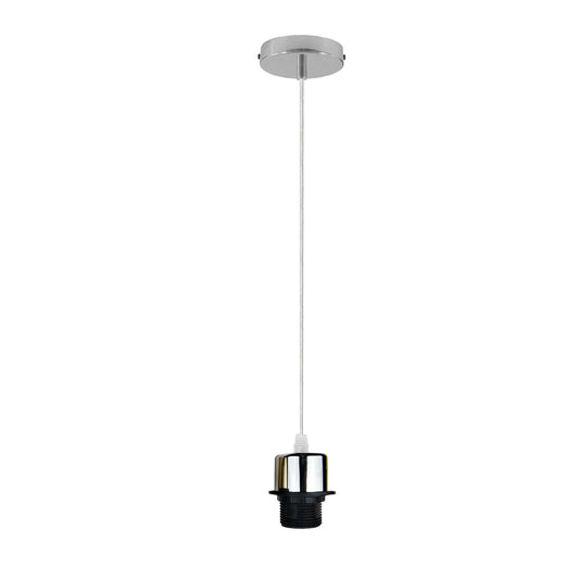 Chrome Pendant Light E27 Lamp Holder Ceiling Hanging Light