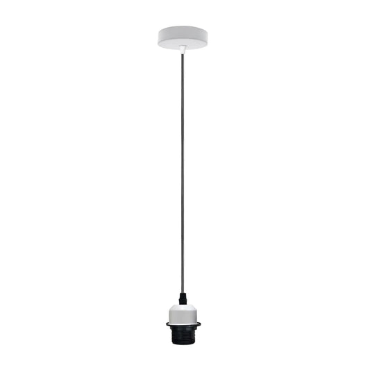 Suspension blanche, support de lampe, plafonnier, support E27 UK, câble en PVC ~ 4205