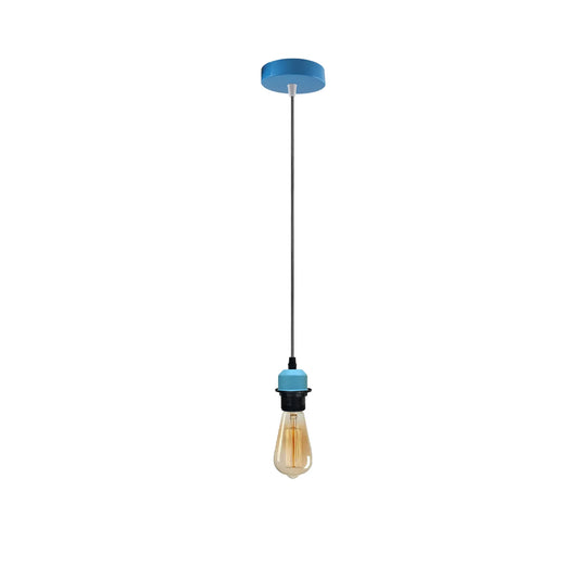 Pendentif bleu, abat-jour E27, support de lampe pour plafonnier, câble en PVC ~ 4203