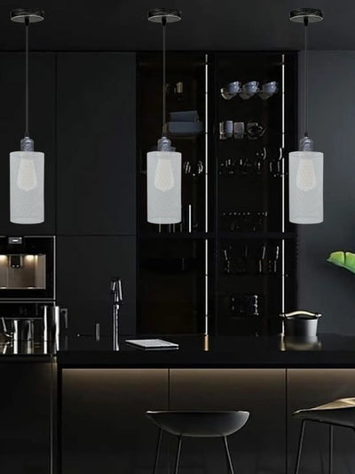 Abat-jour industriel à suspendre motif blanc métal loft décoration fête nordique ~ 3444