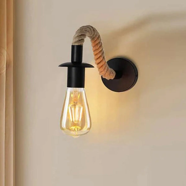 Appliques murales de chevet vintage corde de chanvre applique murale