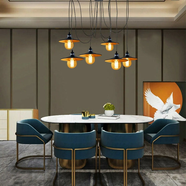 Suspension Vintage LEDSone 6 Feux Noir E27