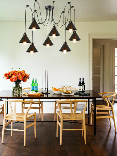 Suspension plafonnier multi prises 8 voies pour câble PVC 2m ~1583