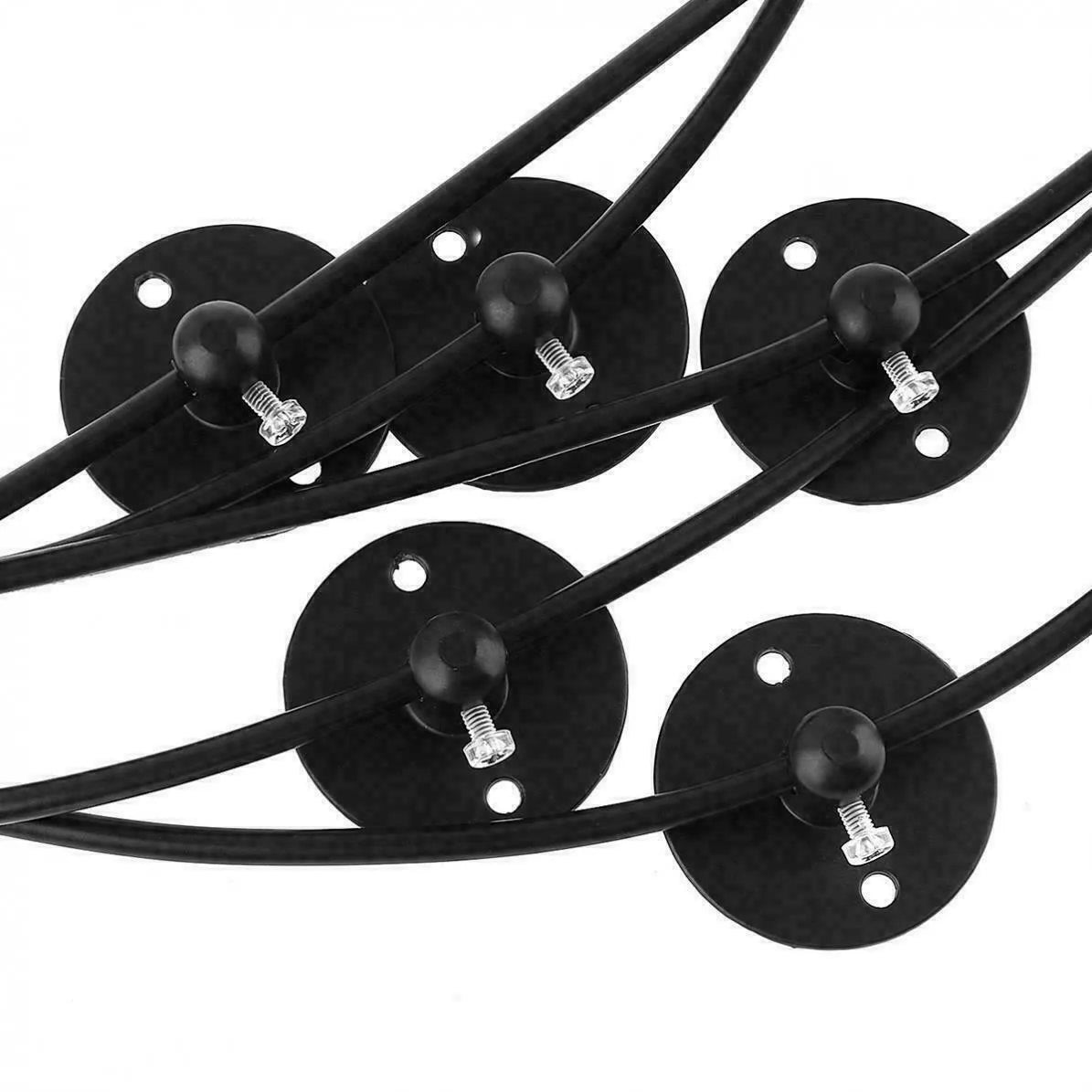 Lustre Araignée E27 Douille Rétro Suspension diy Luminaire Noir, Ajustable Longueur avec 2M Fil, 6 Bras.