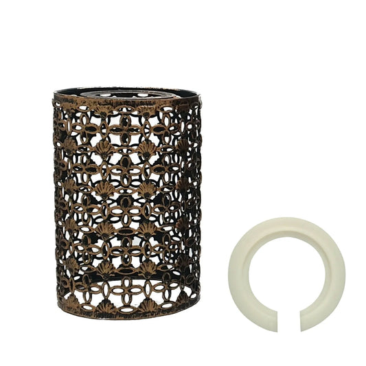 Abat-jour tambour en cuivre brossé style rétro ajustement facile cage lumineuse en métal ~1775