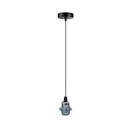 Suspension chromée, abat-jour E27, support de lampe, câble de 2m ~ 4262