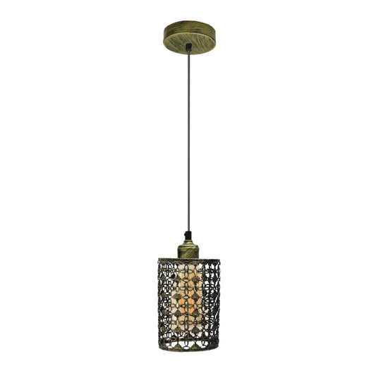 Suspension cage moderne en laiton brossé design creux ~1825
