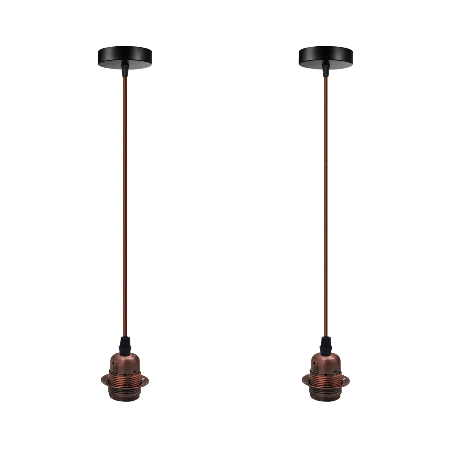 Industrial Copper Pendant Light Socket Holders 2-Pack