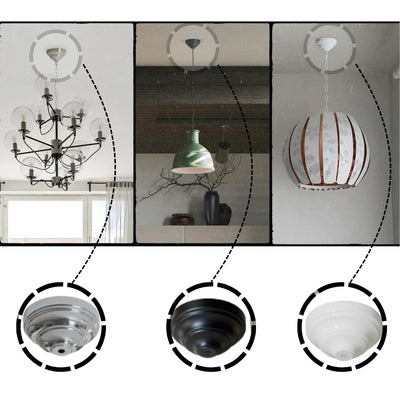 Raccord lumineux plaque métal plafonnier rose avant ~1861
