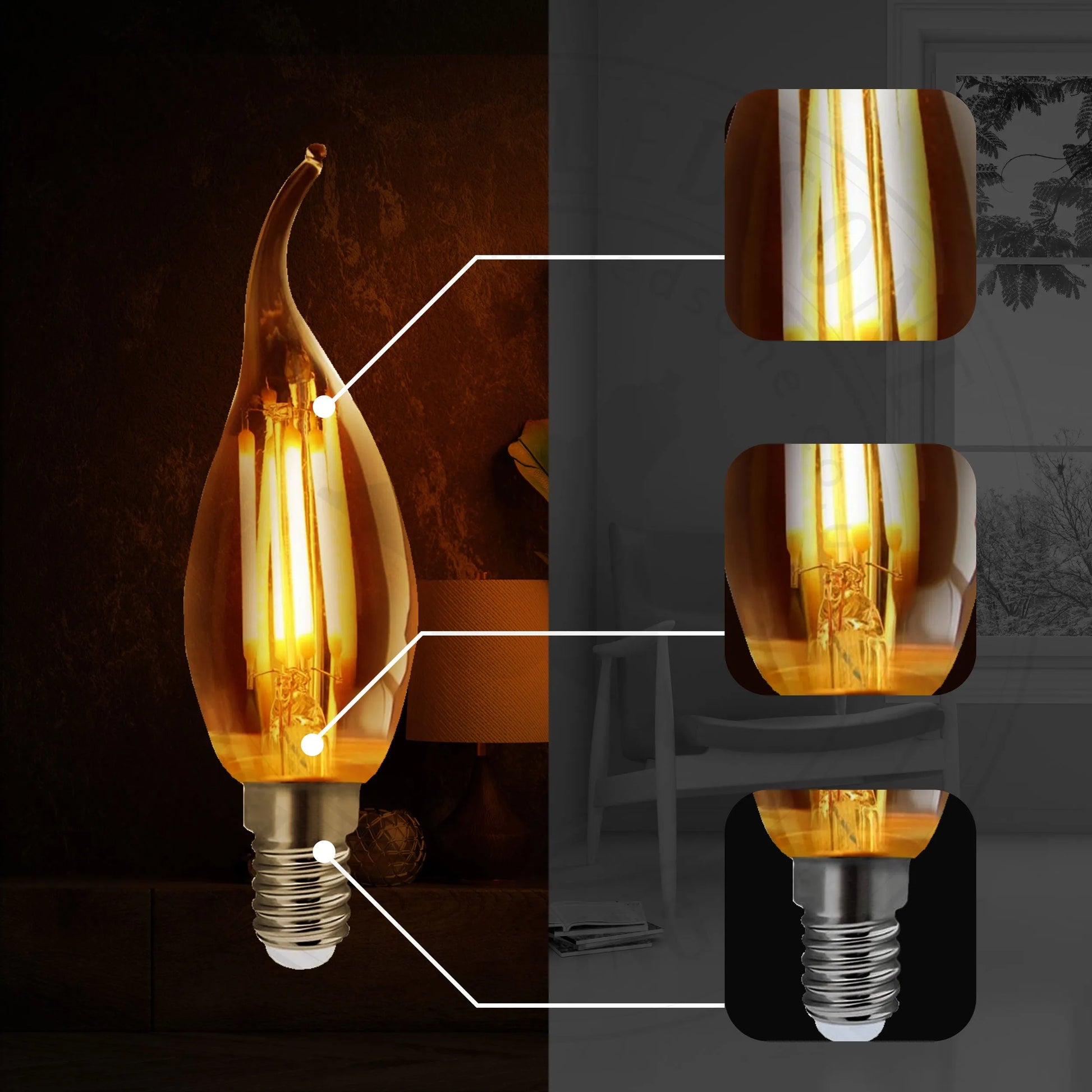Filament ampoule bougie LED dimmable E14
