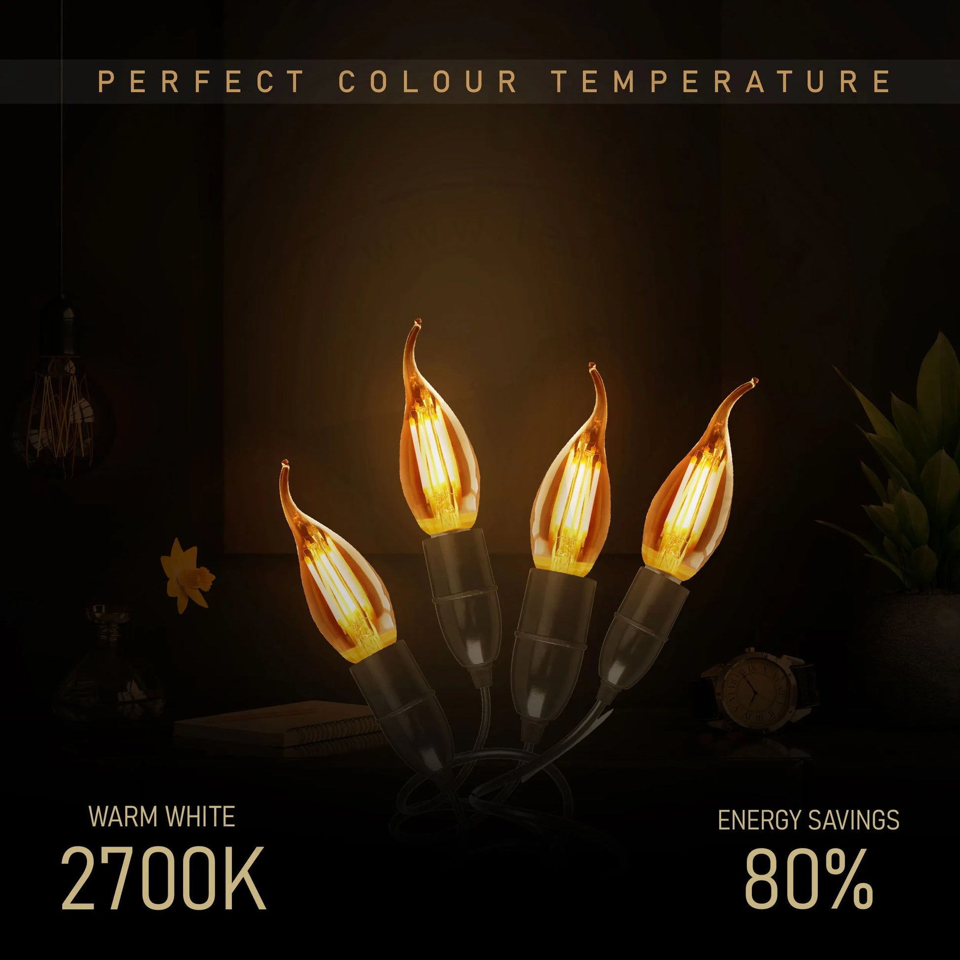 Filament ampoule bougie LED dimmable E14 2700K