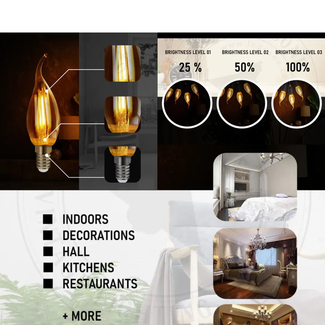 Filament ampoule bougie LED dimmable E14