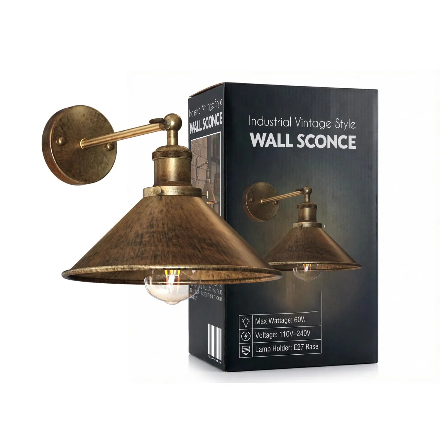 Éclairage mural intérieur avec bras articulé en métal brossé.