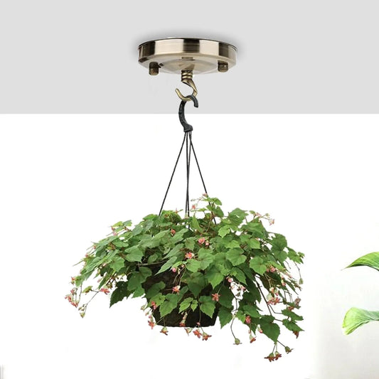 Plaque crochet rose plafond métal style vintage pour luminaire ~1935