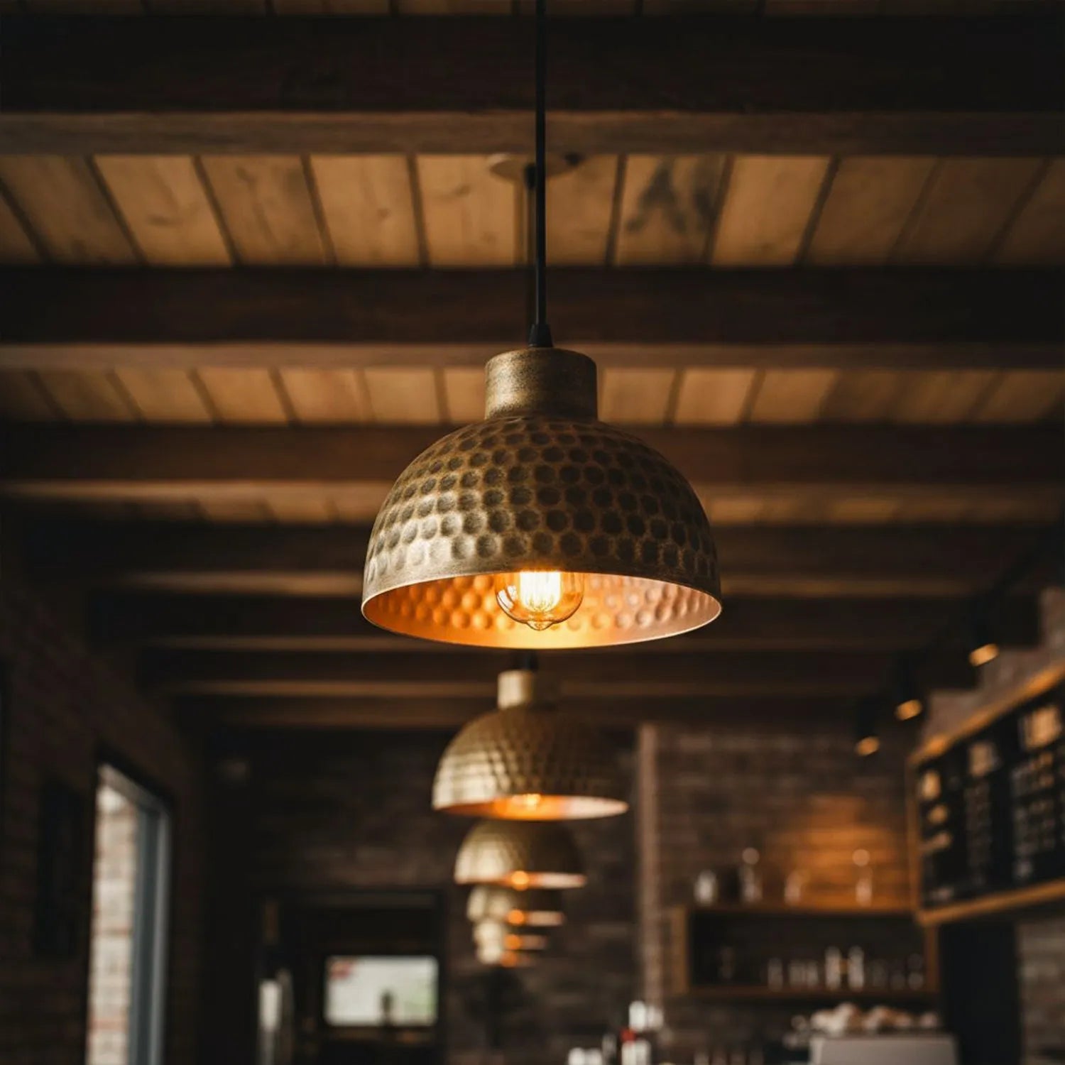 Suspension Luminaire Industrielle Cuivre Antique Martelé E27 réglable