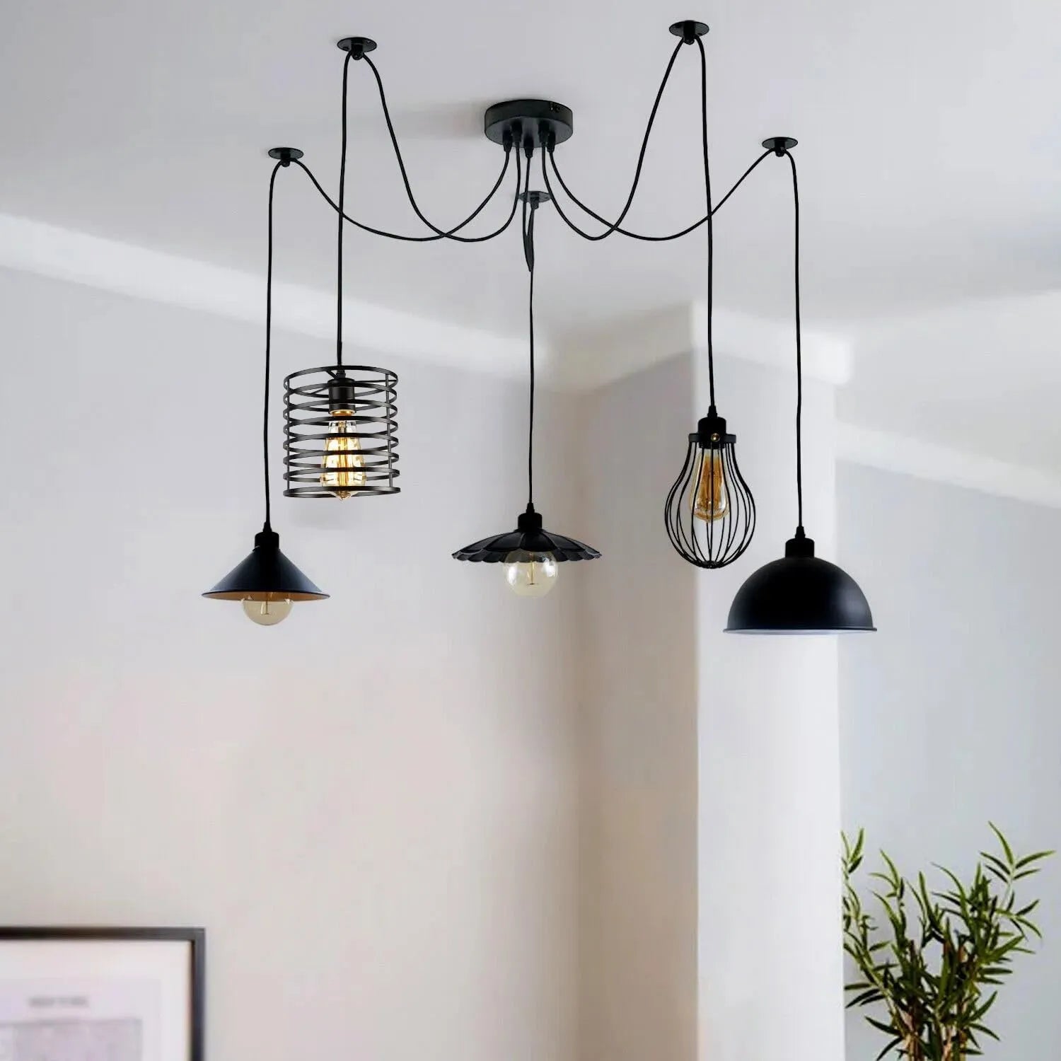 Lustre araignée 5 têtes 