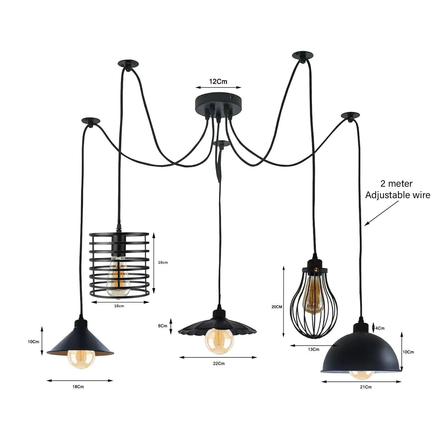 Lustre araignée 5 têtes