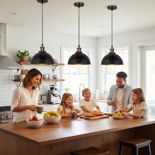 Lot de 3 suspensions simples E27 en métal ~2016