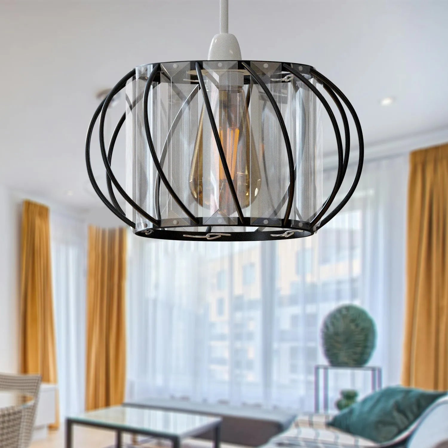 plafonnier globe verre salon
