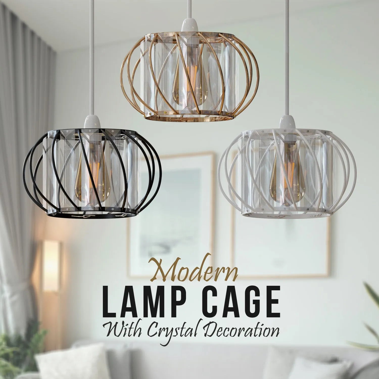 plafonnier cage verre