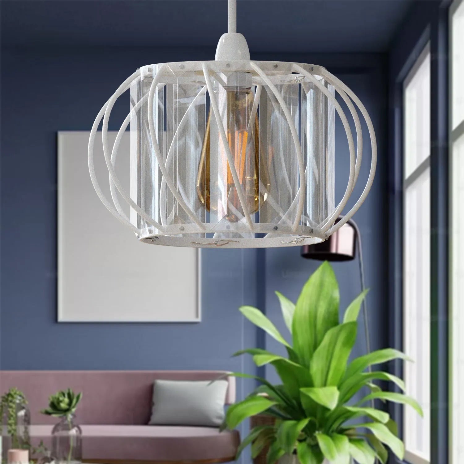 plafonnier globe verre salon