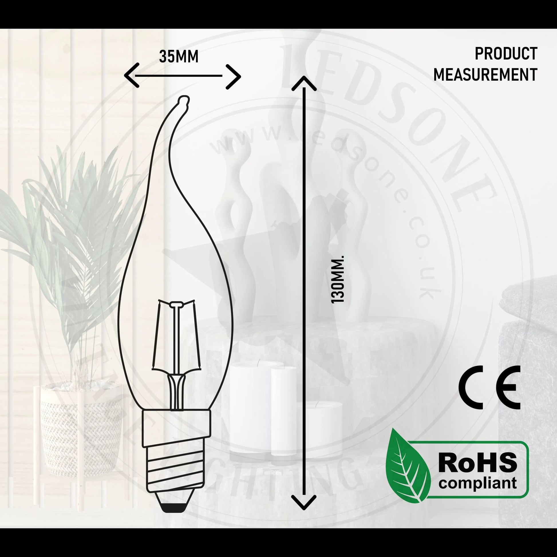 ampoule bougie à vis Edison LED size