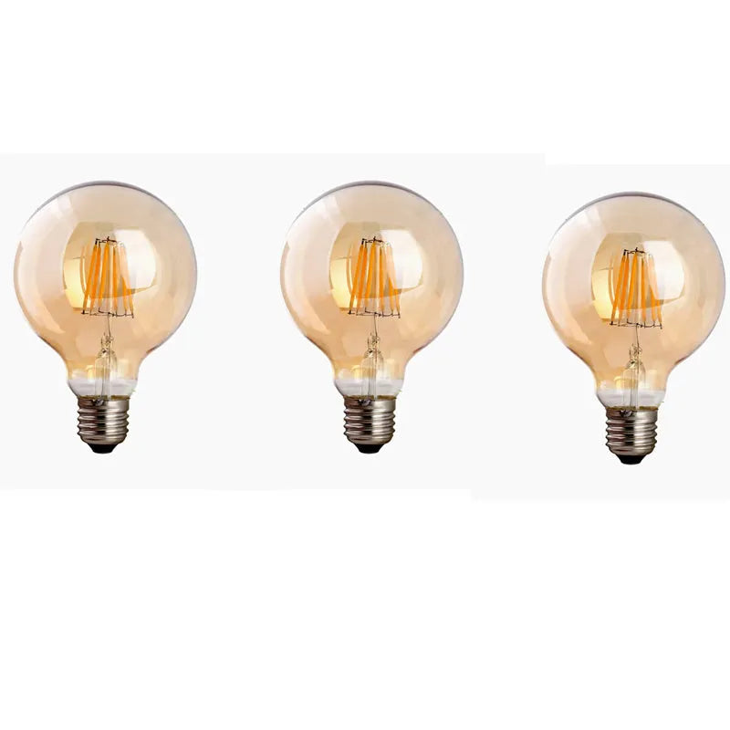 LED Globe ampoules LED vintage Edison G95 8 W, culot à vis E27 rétro à filament en verre antique pour un beau design Lot de 3