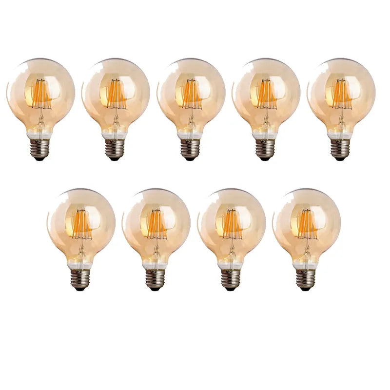 LED Globe ampoules LED vintage Edison G95 8 W, culot à vis E27 rétro à filament en verre antique pour un beau design Lot de 9