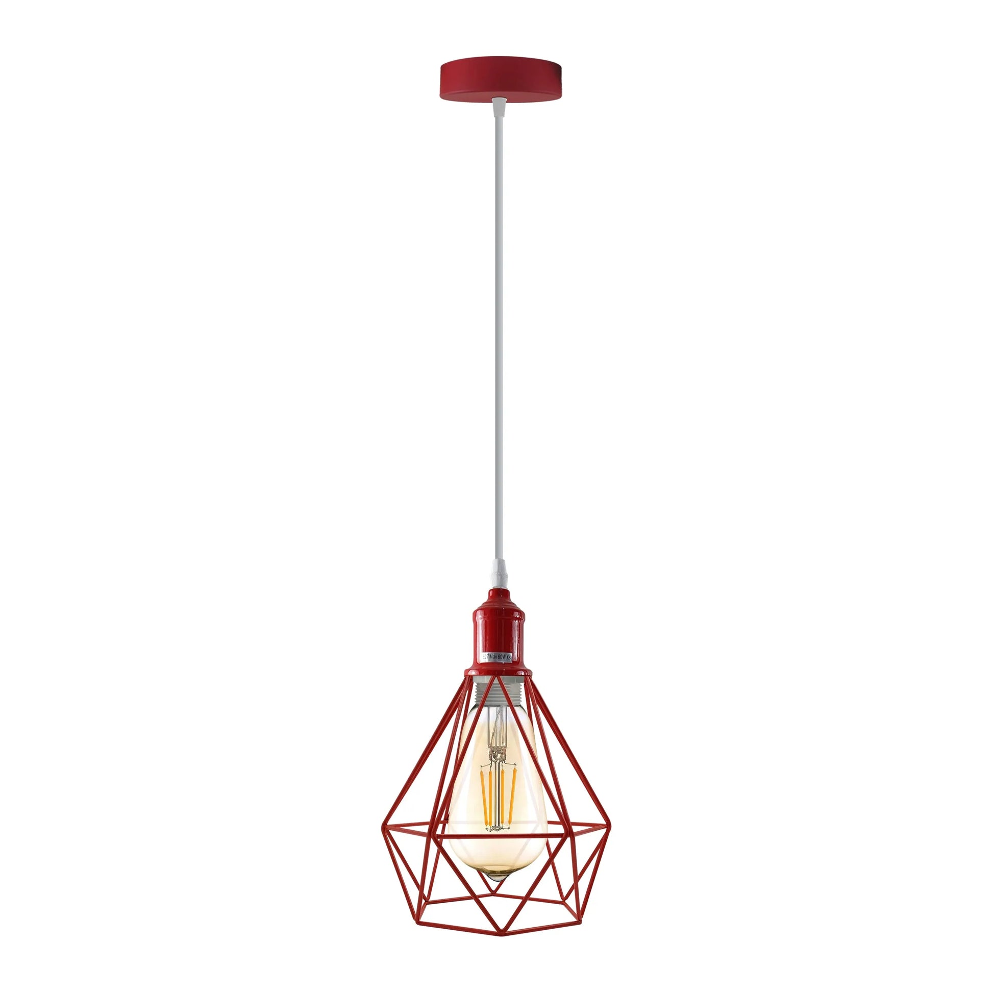 Abat-jour suspension plafond cage métal industriel 